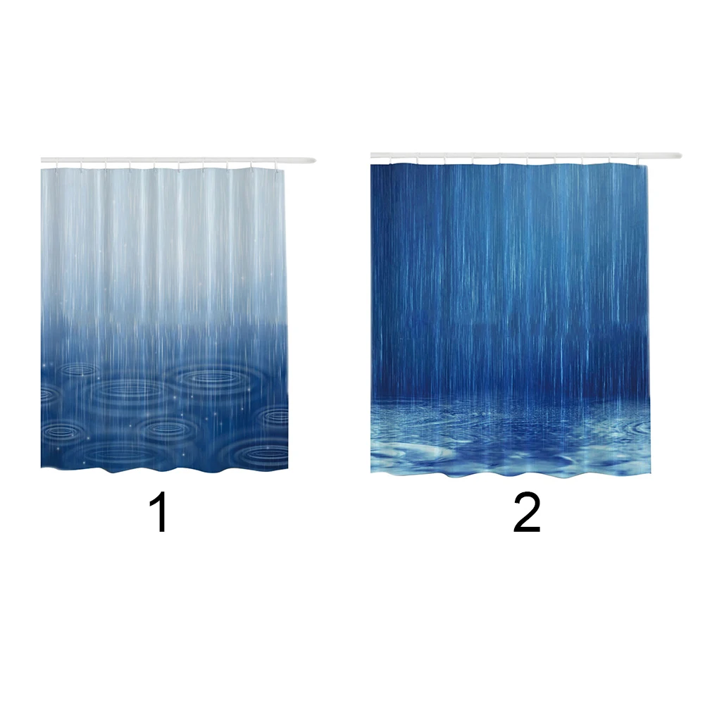 Водонепроницаемый ткань занавеска для душа с крючками дома универсальный анти плесени яркий полиэстер капля дождя декоративная квадратная ванная комната