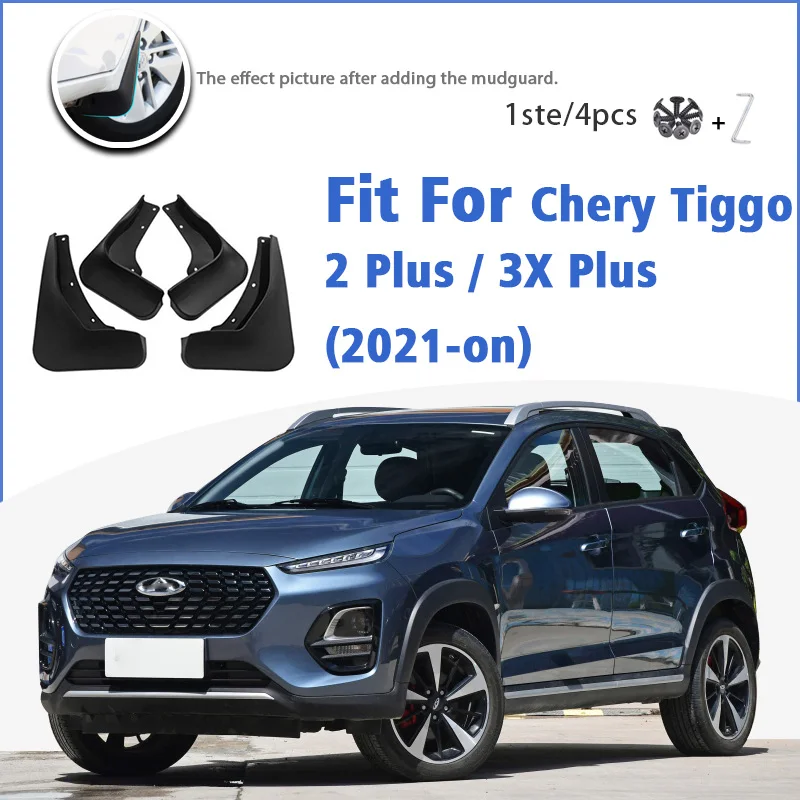 

Mudguard For Chery Tiggo 2 Plus Chery Tiggo 3X Plus 2021-on Front Rear 4pcs Mudflaps Mudguards Accessories Splash Guard Fender