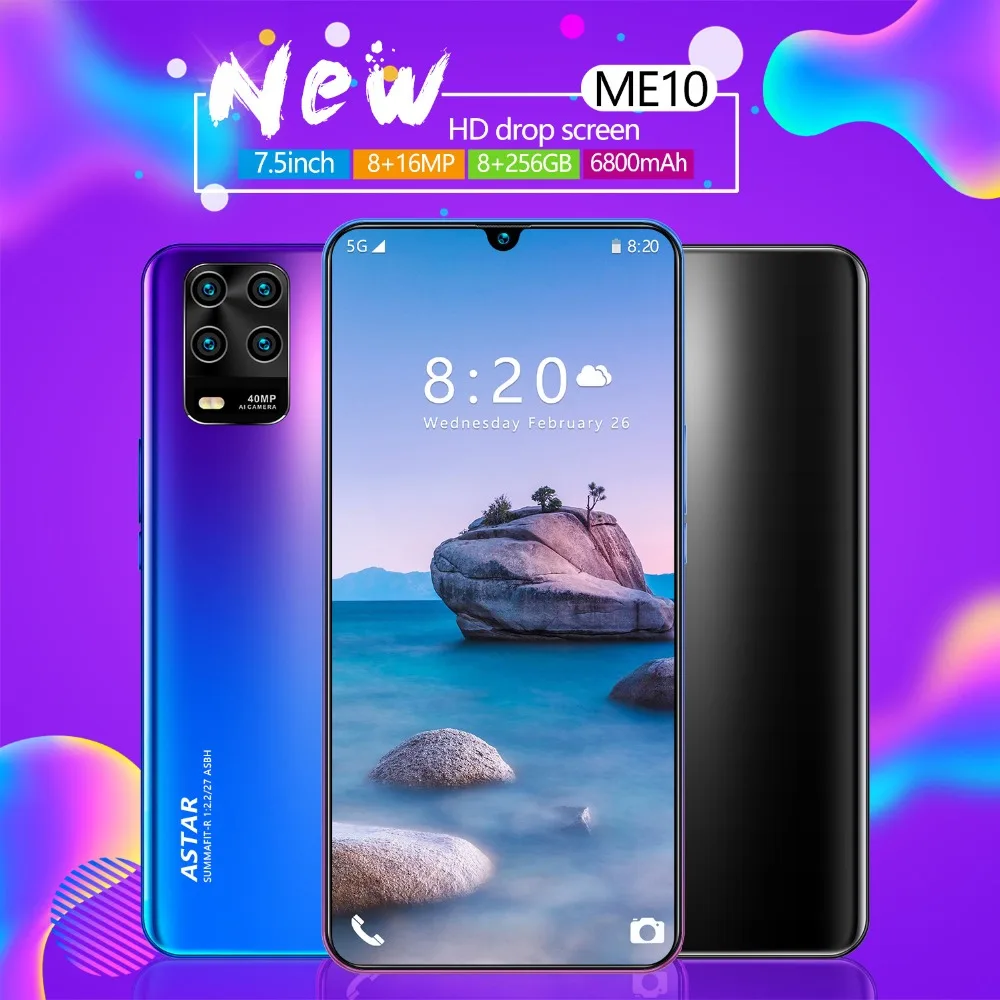 New 7.5 inch ME10 Global Version Android Phone 6800mAh 8GB RAM 256GB ROM 8 Core 5 Camera Snapdragon 855 Smartphone Free shipping New 7.5 inch ME10 Global Version Android Phone 6800mAh 8GB RAM 256GB ROM 8 Core 5 Camera Snapdragon 855 Smartphone Free shipping