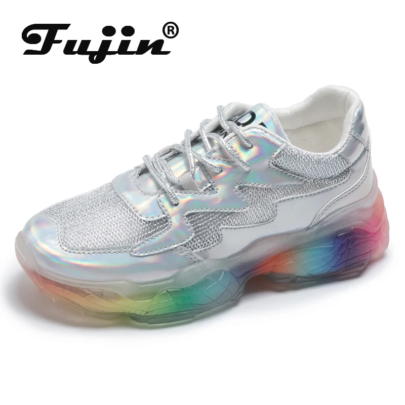 

Fujin Spring 2020 Sneakers Women Mesh Lace Up Dropshipping Female Ins Round Headed Student Breathable Fashion Causal Sneaker