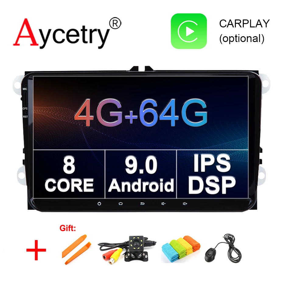 DSP ips 4G 64G для Volkswagen/VW/Passat CC B6 B7/GOLF 5 6/POLO/Skoda/Octavia/Seat/Leon 2 din android 9 автомобильный Радио gps Мультимедиа