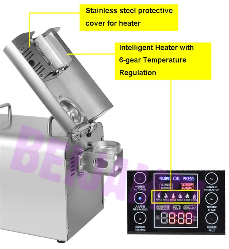 BEIJAMEI automatic hot cold oil press machine commercial peanut sesame almond sunflower flax seed walnut oil extractor
