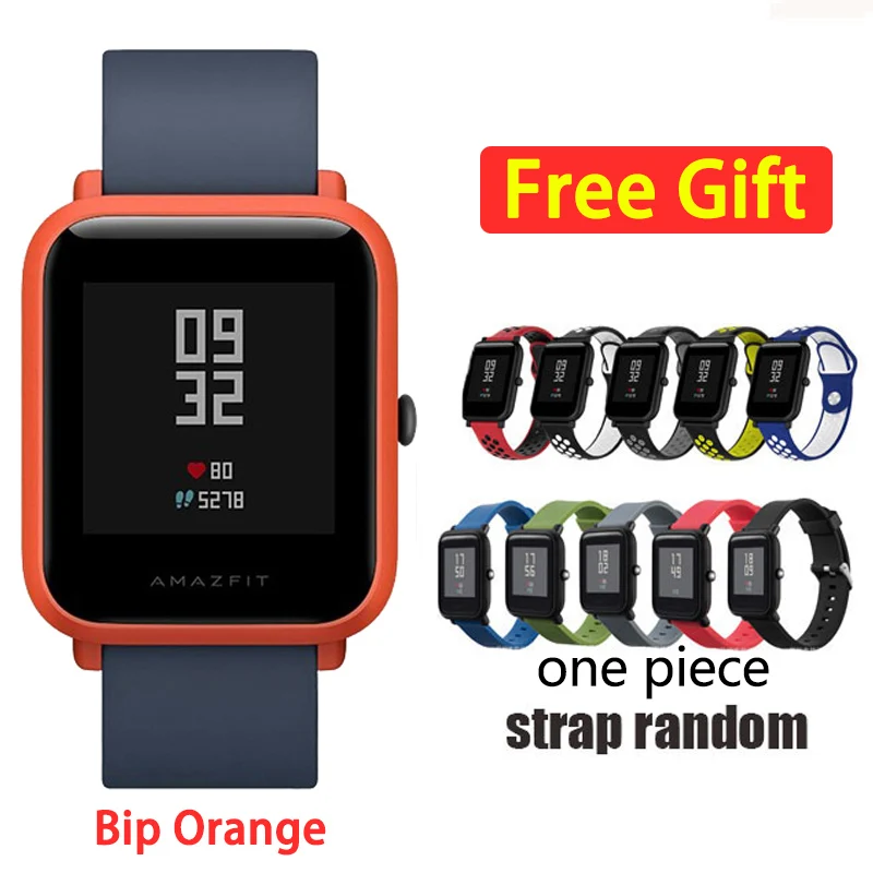Bip-orange-R Xiaomi huami Amazfit Bip gps Молодежные мужские и женские умные часы 2 Bluetooth пульсометр Huami xiaomi Amazfit Bip Lite pk BIP GTS - Цвет: Bip-orange-R