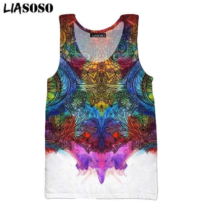 12 Psychedelic головокружение жилет LIASOSO для мужчин женщин толстовка 3D принт Мода O образным вырезом майка без рукавов хип хоп пуловер A328-07 - Цвет: 12