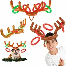 Надувные забавные оленьи рога Санты кольцо для шляпы Toss Рождество Праздник Вечеринка игра развивающие принадлежности игрушки ПВХ животных рога кепки