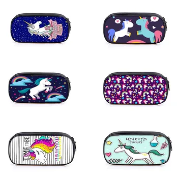 

1 pcs new style unicorn fashion pencil bag boys high quality nylon pencil case children school supplies stationery