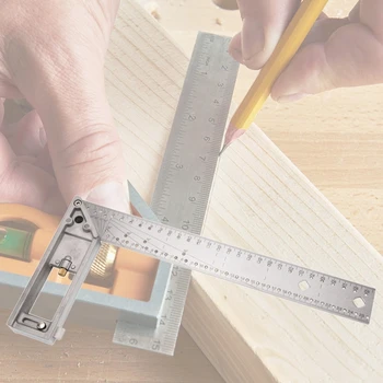 

300mm Carpentry Scribe 90 Degree Hole Scribing Ruler Woodworking Measuring Tools Multi-angle Drawing Marking Gauge