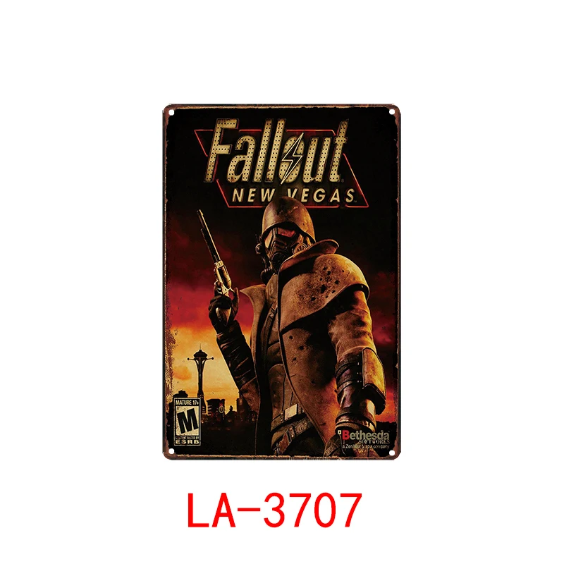 Fallout-металлические вывески, настенный плакат, доска, мотор, настенная живопись, старинный декор для бара, паба