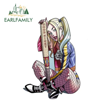 

EARLFAMILY Suicide Squad Harley Quinn Series Stickers for Notebook Skateboard Bicycle Car Motorcycle DIY Waterproof Car Sticker