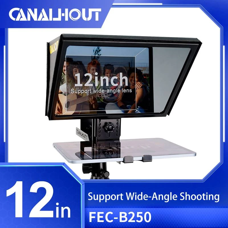 Liftable Teleprompter With Tempered Beam Splitter 70/30 Glass Supports