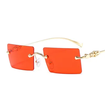 

Personality Trend Street Style Frameless Square Sun Glasses Ocean Color Men's And Women's Face Trimming Sunglasses Fashion UV400