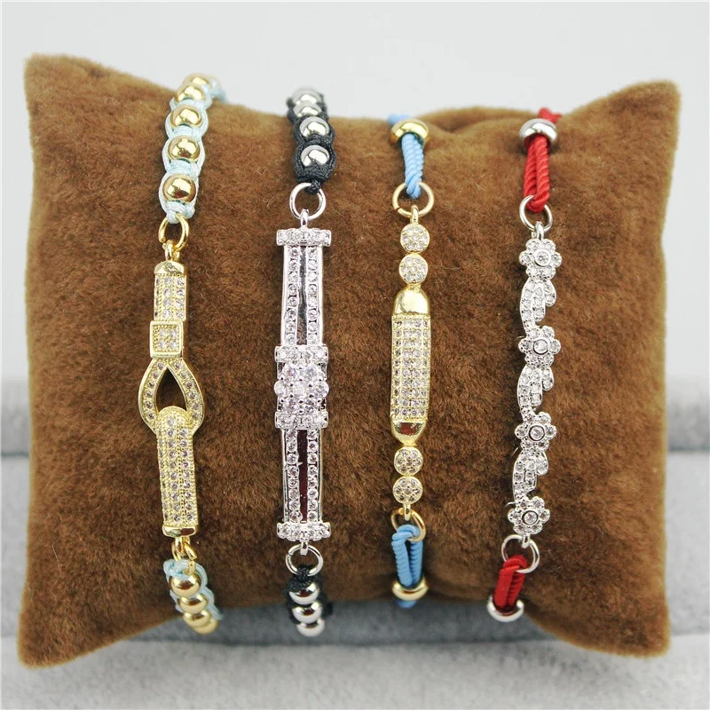 10 шт./лот, дизайн, разноцветный коннектор, cz браслет, покрытый кубическим цирконием, популярный браслет, дешево, опт