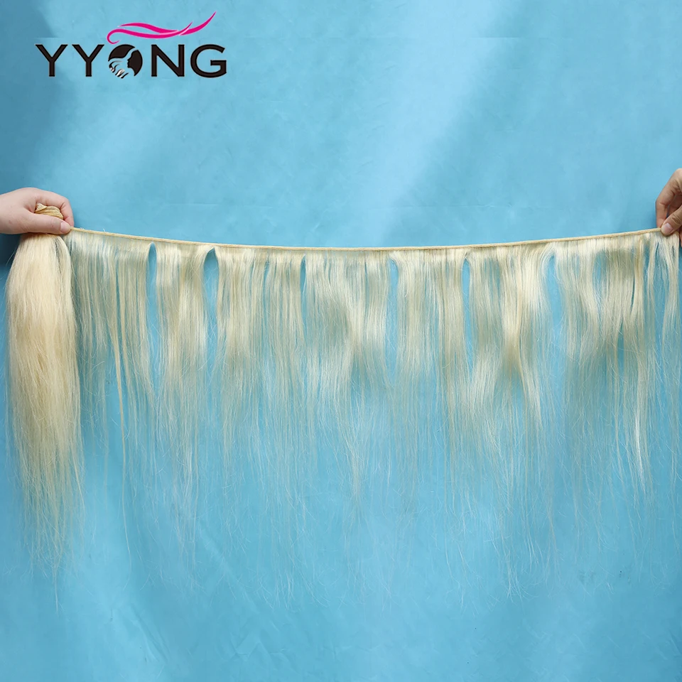 Yyong 613 Honey Blonde Bundles With Closure Brazilian Straight Remy Human Hair Bundles With Closure