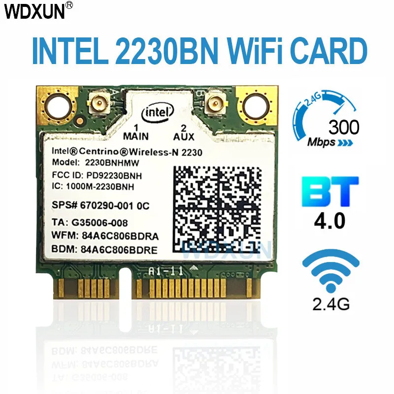 Half Mini Pci Express Wifi Wireless-N Adattatore Per Intel Centrino 2230 2230Bnhmw 2230Bn 300M Bluetooth 4.0 Scheda Wlan + Bt 4.0