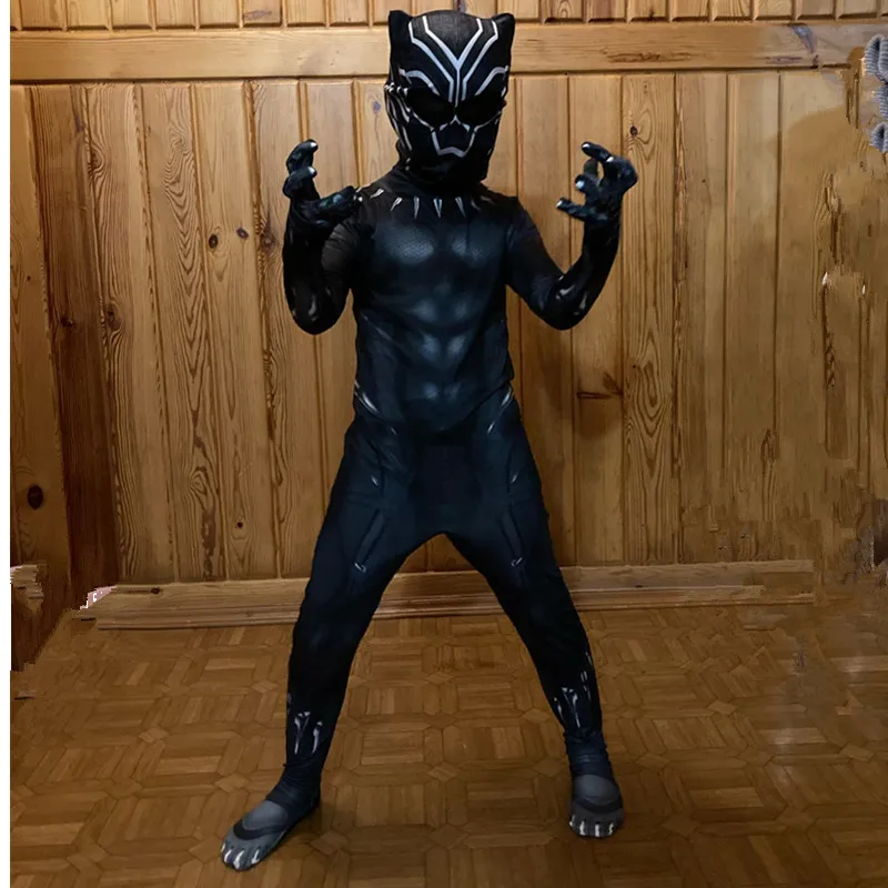 Black Panther Halloween Party Black Panther Kid New Muscle Cosplay Fantasy Carnival Children's Clothing New ladies halloween costumes