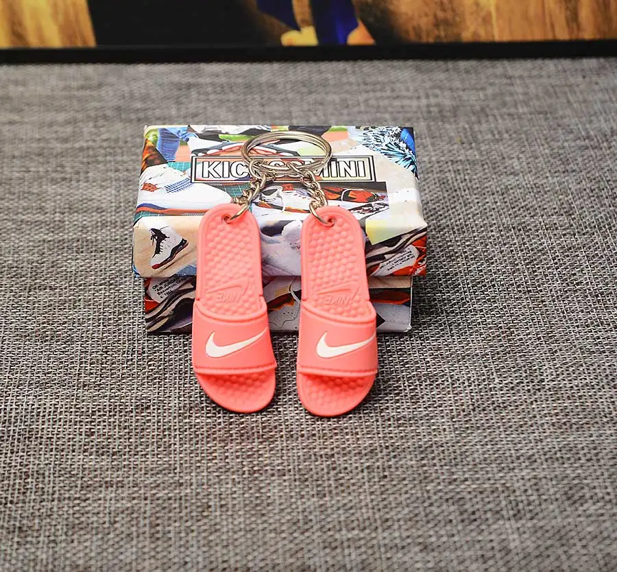 a pair w box DIY 3D тапочки брелок плесень рюкзак ювелирные изделия креативный подарок на день рождения Брелки для пар - Цвет: a pair w box