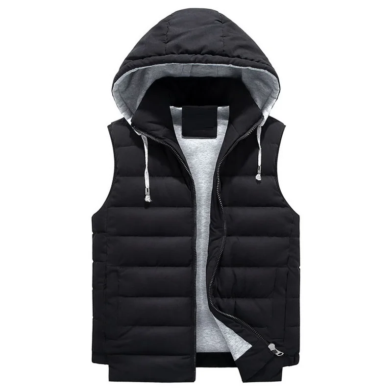 Мужская 4XL-8XL парка с капюшоном жилет зима осень новая Толстая Теплая Повседневная ветровка мешковатая стеганая верхняя одежда жилет куртка-безрукавка