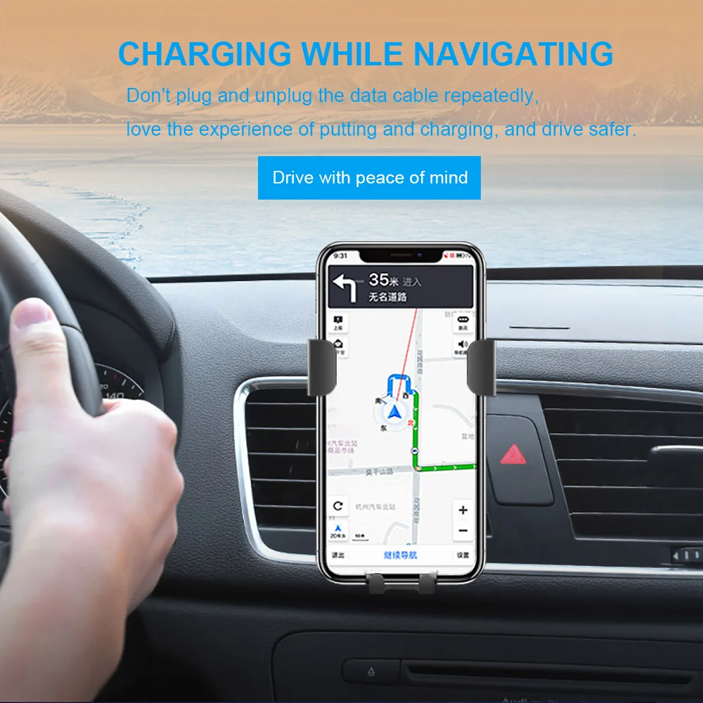 FDGAO 10W Qi Car Wireless Charger For iPhone 11 Pro XS MAX XR X 8 Samsung S9 S10 Fast Charging Air Vent Car Phone Holder Mount