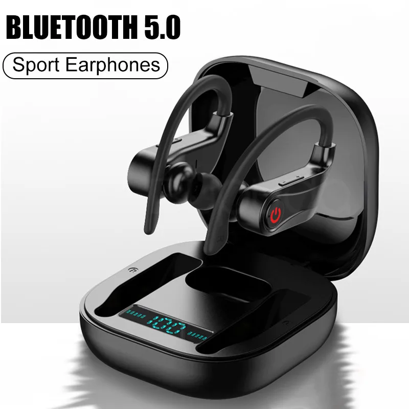 

NEW TWS Bluetooth V5.0 Earphone Ear Hook Wireless Headphone Sports Earphones With 950mAh Charging Case For iPhone Android Phone