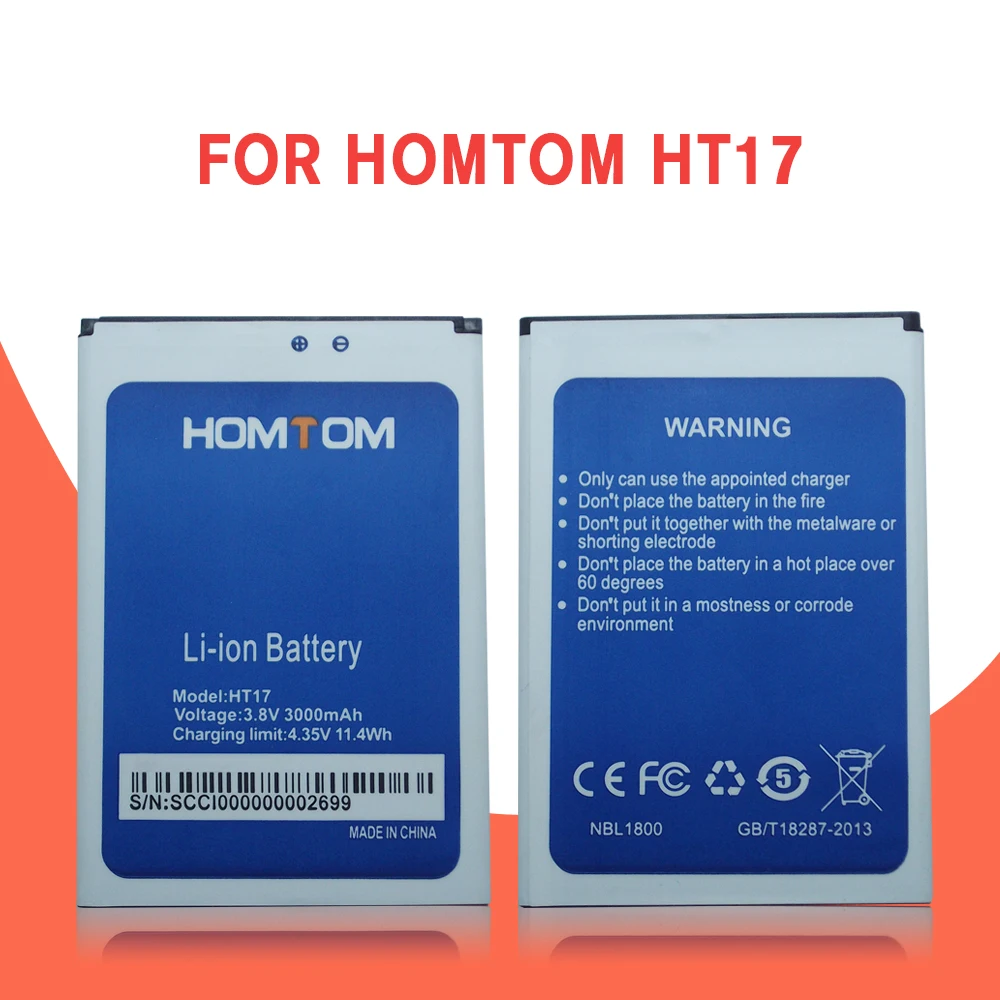 Аккумулятор HOMTOM HT17 100% оригинальные батареи замена большой емкости 3000 мАч