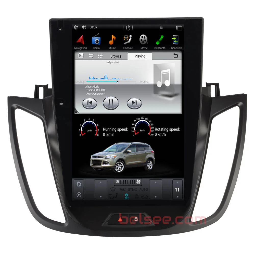 Belsee 12," Tesla стиль экран Радио Android 9,0 авто gps навигация PX6 стерео Мультимедиа для Ford Kuga Escape 2013
