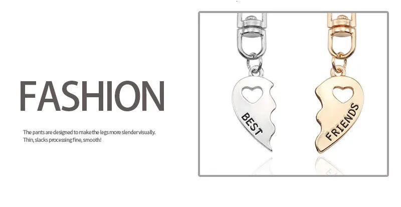 2Pcs Nette Herzförmige Spleißen Schlüsselbund Kreative Persönlichkeit Hohl Anhänger Schmuck Zubehör Party Festival Freundschaft Geschenk – Detail 13