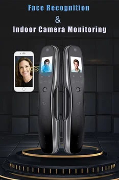 

Smart face Fingerprint Door Lock Security face & camera monitor Intelligent Lock Biometric Electronic Door Lock With APP Unlock