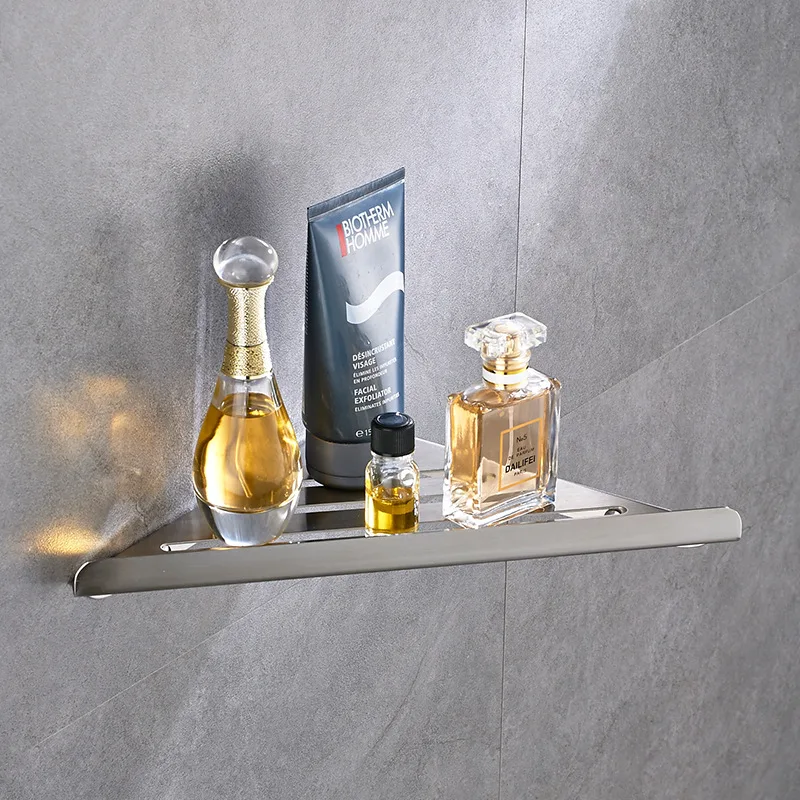 

304 Stainless Steel Triangle Basket Bathroom Rack Wall Hangers Toilet Storage Shelf Suction Wall