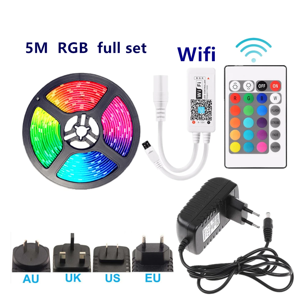 Гибкая светодиодная лента 5 м 10 15 20 12 в 60 светодисветодиодный Дов s/M SMD 2835 RGB