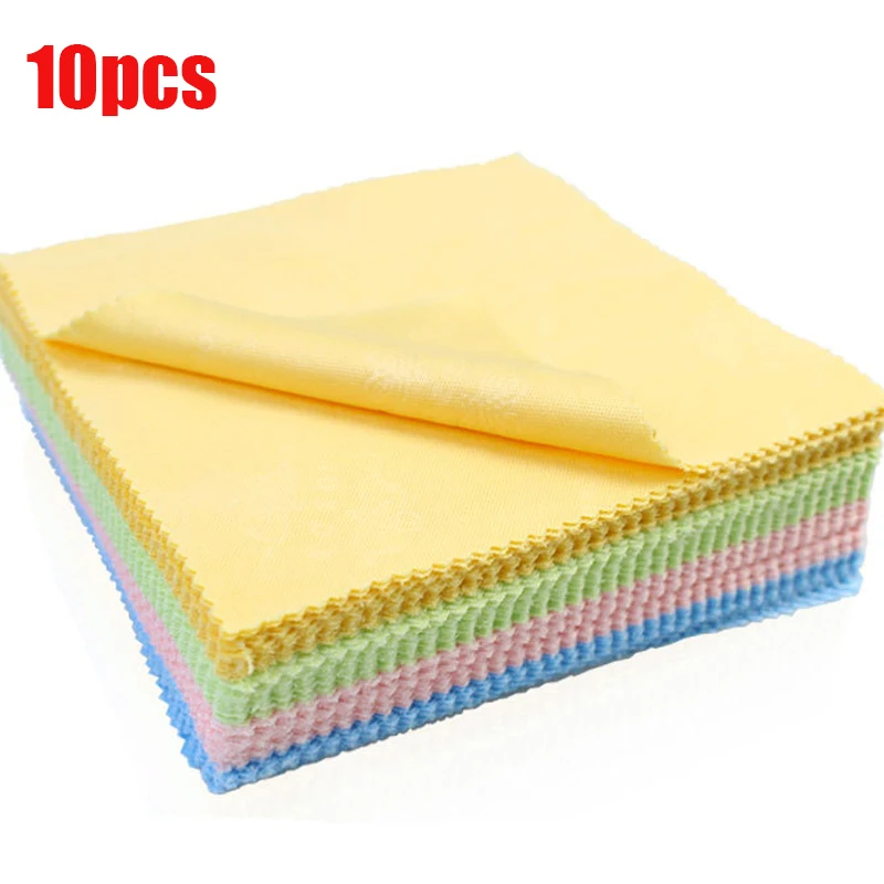 

10Pcs Glasses Cleaning Cloth Lens Clothes Wipes for Lens 13*13cm for Glasses Wipe Mac Camera Computer Mixed Color