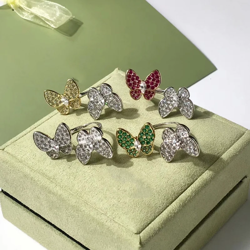 Брендовые ювелирные изделия из чистого 925 пробы серебра для женщин, набор свадебных ювелирных изделий с бабочкой из чистого камня, серьги, ожерелье, браслет, кольца