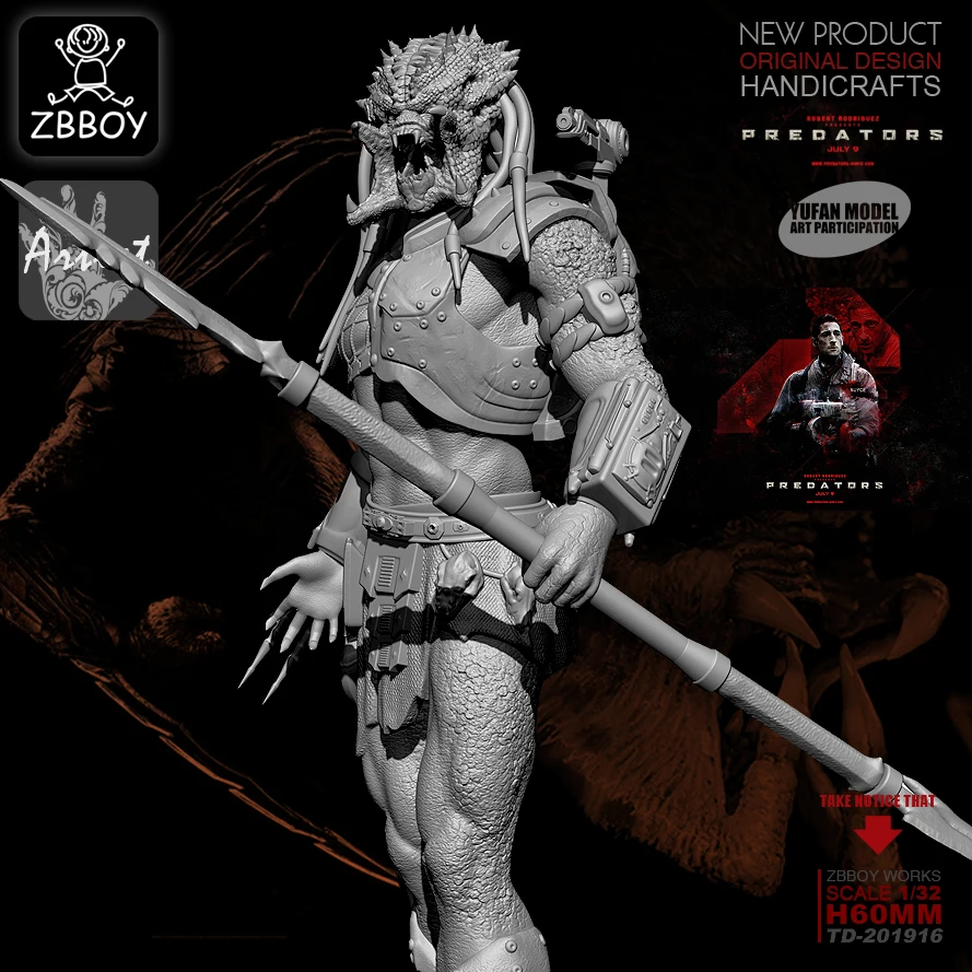 YUFAN ZBBOY 1/32 наборы смолы зазубренный воин Смола Солдат модель самостоятельной сборки TD-201916