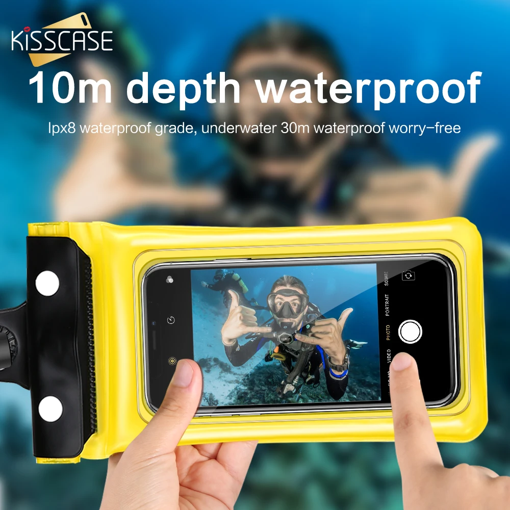 KISSCASE Универсальный Водонепроницаемый Чехол для iPhone X XS MAX 8 7 6 s Plus крышка мешок
