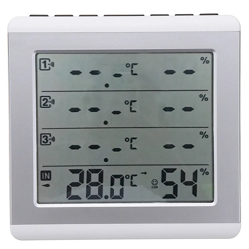 

LCD Thermometer Alarm Temperature Meter Weather Station tester + 3 Wireless Outdoor Transmitter Humidity Sensor Monitor Alert