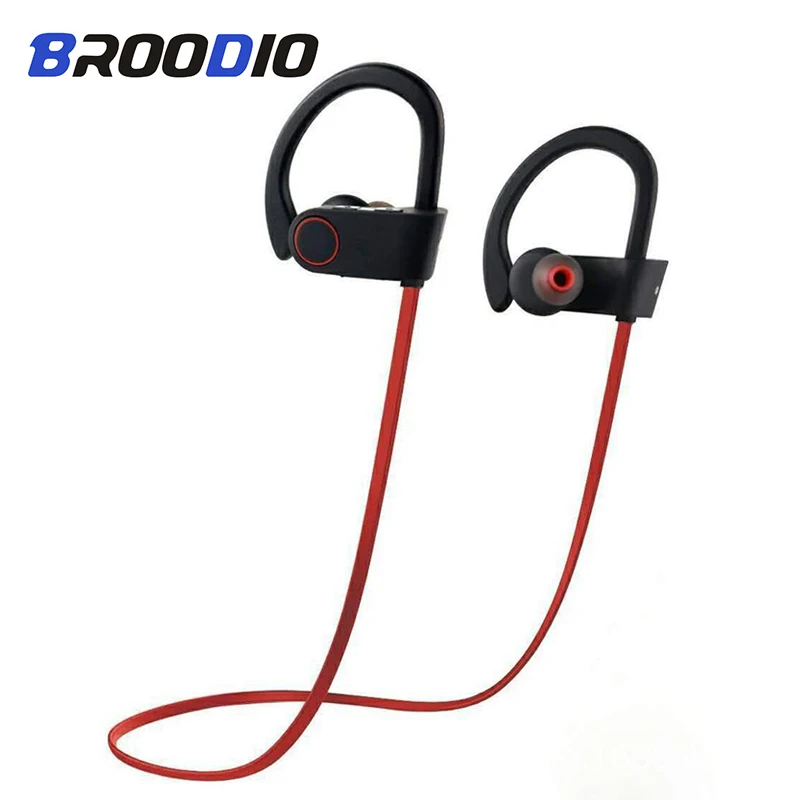Red Спортивные Bluetooth наушники, стерео наушники, беспроводные наушники, водонепроницаемые Bluetooth 5,0, гарнитура с микрофоном для iPhone huawei - Цвет: Red