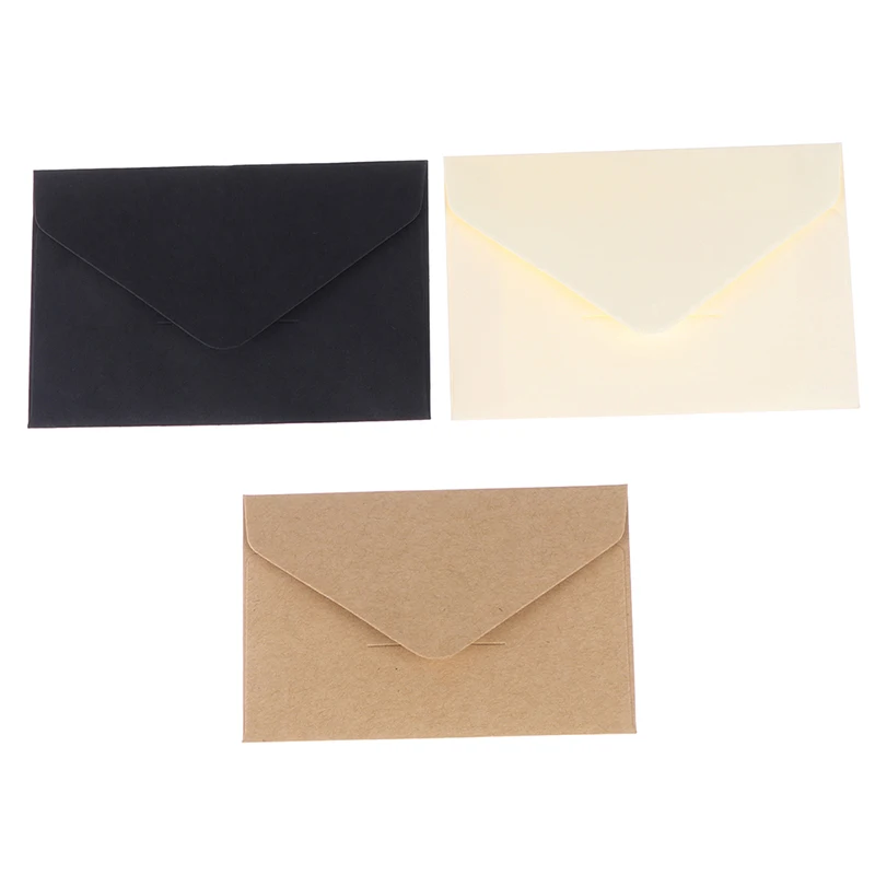 20Pcs/Set Classical Kraft Blank Mini Paper Window Envelopes Wedding Invitation Envelope Gift Envelope
