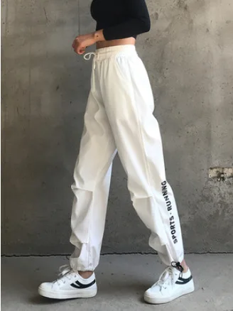 

Rapid Printed Words Hip Hop Bib Overall Loose-Fit Gymnastic Pants Quick-Dry Running Beam Leg High Waist Yoga Pants