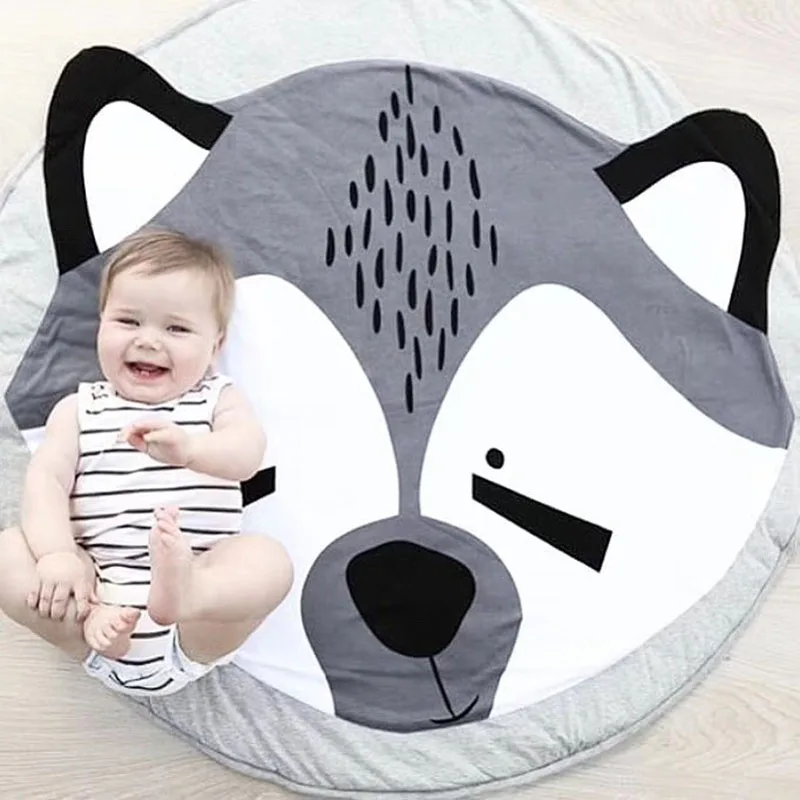 

Baby Play Mats Kids Carpet Toys Cartoon Animal Children's Mat Crawling Blanket Round Floor Pad Rugs For Kids Nursery Room Decor