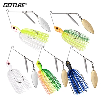 

Goture 5pcs/lot Spinner Bait Fishing Lure with Metal Spoon Jigging Head Spinner Blade Buzzbait Lure Spinnerbait For Bass