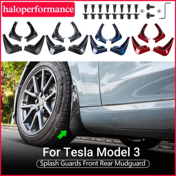 Model3Y Mud Flaps For Tesla Model 3 Accessories Mudguards Splash Guards Fender Matte Black Carbon Fiber ABS Model Three 1