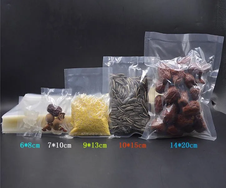 

100pcs/lot-7size Small PE Clear Plastic Heat Seal Plain Pocket Vacuum Pouch Snack Nuts Sugar Seal Bag Food Packing Bag