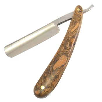 

Wooden Handle Folding Straight Barber Razor for a Long Service Time