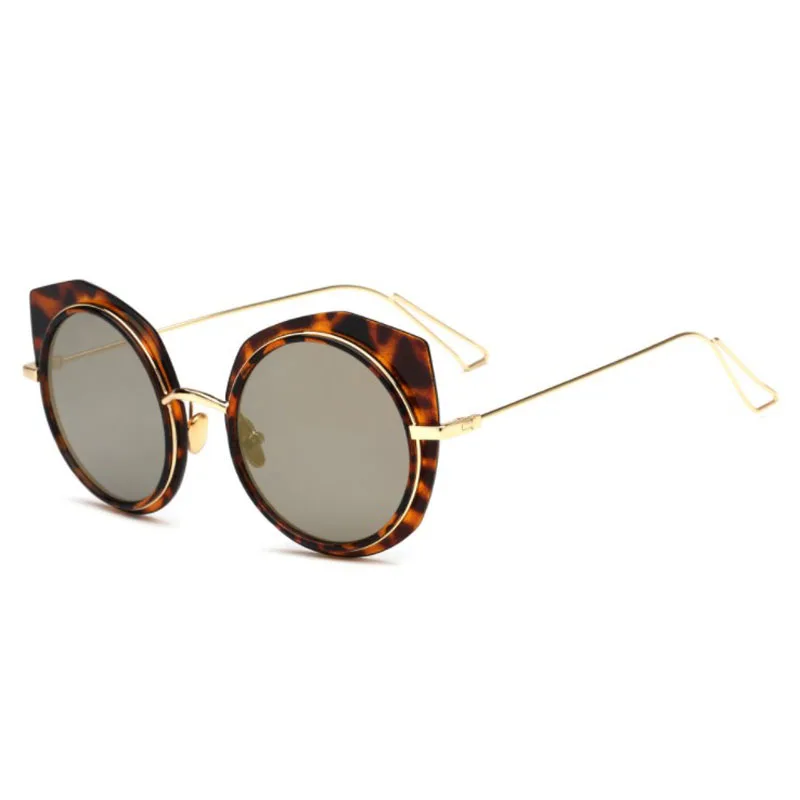 gold Vintage Ladies Sunglasses Women Fashion Cat Eye UV400 Sun Glasses Colorful Eyeglasses - Цвет линз: gold