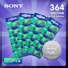 

20pcs SONY 1.55V AG1 LR621 364 164 531 SR621 SR621SW SR60 SP364 TR621 Button Batteries For Watch Toy Remote Cell Coin Battery