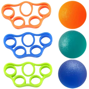 

6Pcs Silicone Round Grip Ball Silicone Finger Puller Five Finger Training Rehabilitation Equipment