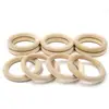 20Pcs Natural Wooden Baby Teether Ring Infant Molars DIY Making Safe Teethers Accessories Newborn Bracelet Craft Toy 2