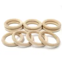 20Pcs Natural Wooden Baby Teether Ring Infant Molars DIY Making Safe Teethers Accessories Newborn Bracelet Craft Toy 2
