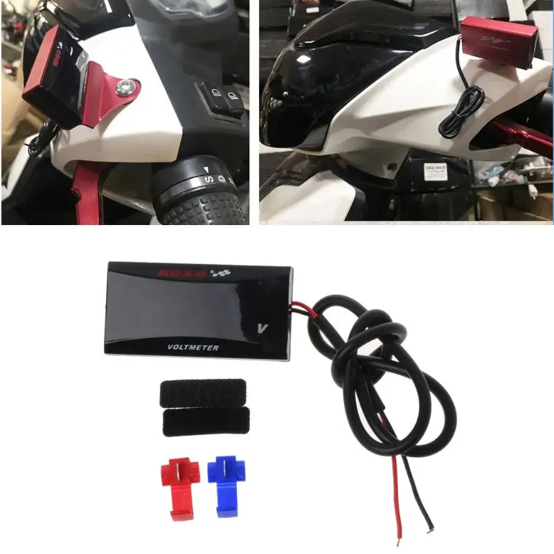 Светодиодный вольтметр с цифровым дисплеем, детектор напряжения, вольтметр, тестер, панель, измеритель для 12 В автомобилей, мотоциклов, транспортных средств LX9C