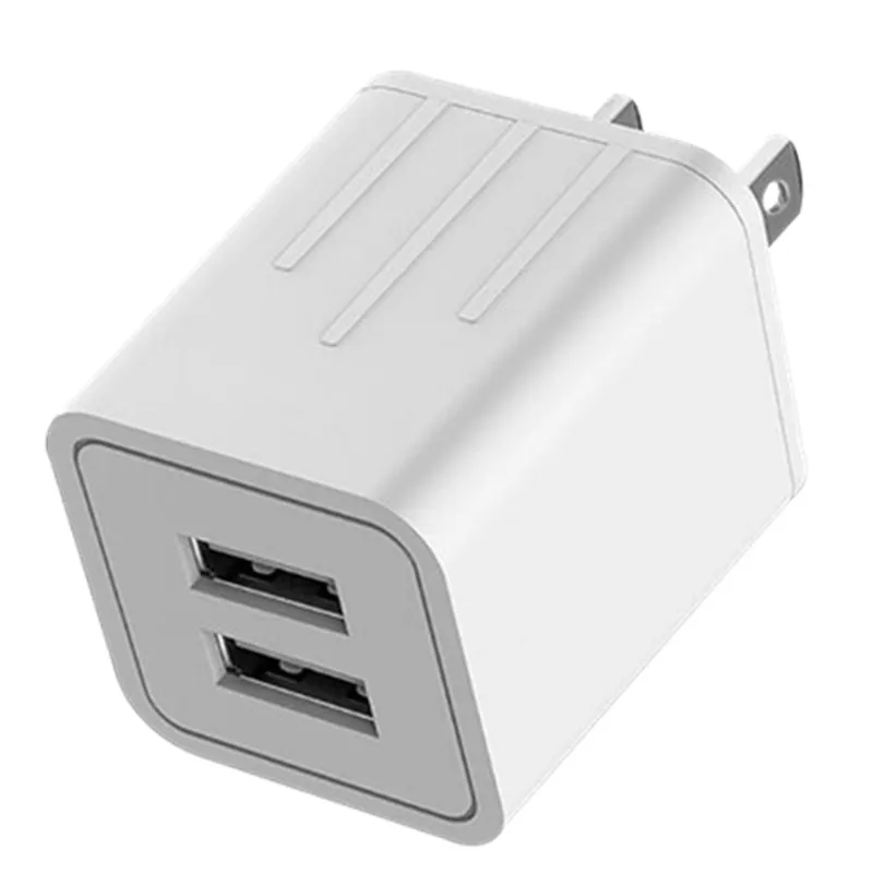 Зарядное устройство Apple 5 V/2.1A Android мобильный телефон планшет двойной порт USB кабель для передачи данных Быстрая зарядка штепсельная вилка адаптер питания - Цвет: White