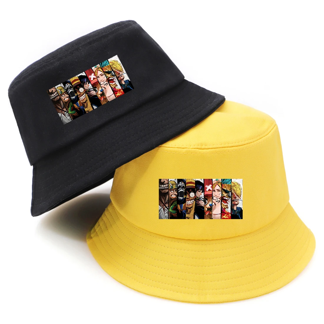 

One Piece Japen Anime Bucket Hat Summer 2020 Sun Prevent Outdoor Hats Men Women Harajuku Jackets Cartoon Panama Fishing Cap